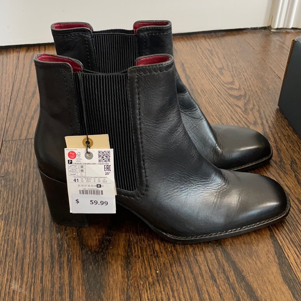 Zara black heel stretch boots NWT size 41 / 10